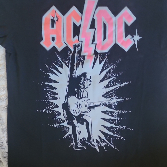 AC/DC  Black Graphic Y2k Indie Sleeze Style T-Shirt - Picture 3 of 4
